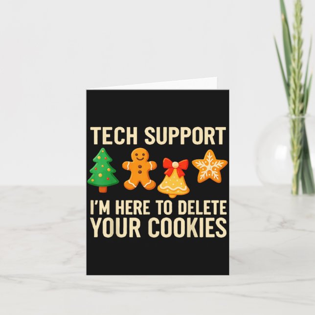 Funny Cookies Christmas Gingerbread Tech Suprt Men Kort (Framsida)