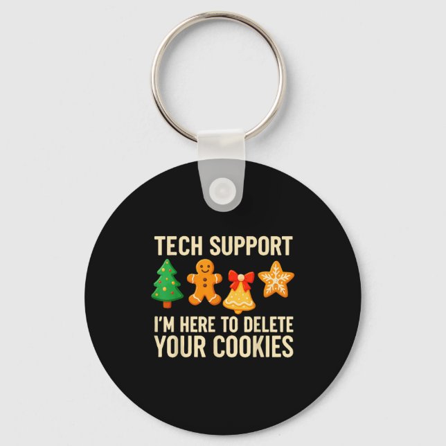 Funny Cookies Christmas Gingerbread Tech Suprt Men Nyckelring (Framsida)