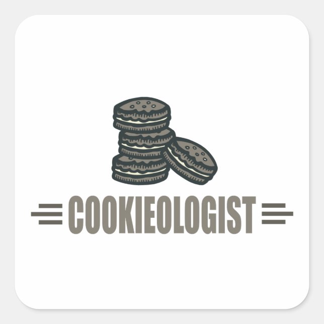 Funny Cookies Fyrkantigt Klistermärke (Framsida)