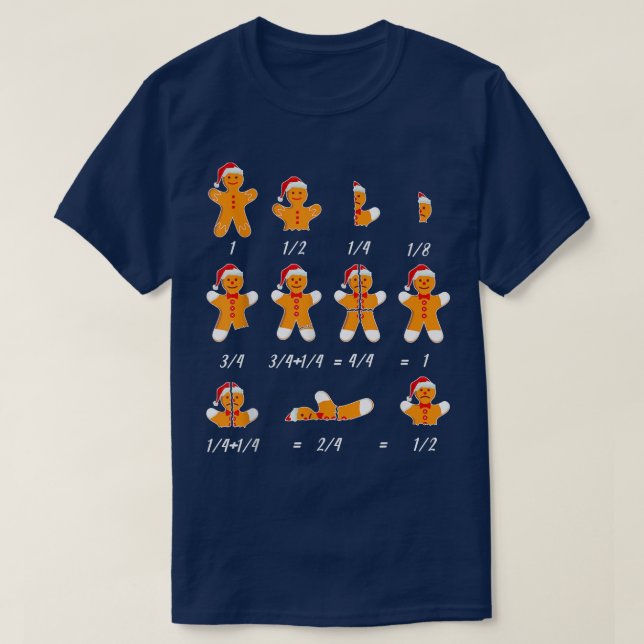 Funny Cookies Santa Hat Fractions Math Teacher Chr T Shirt (Design framsida)