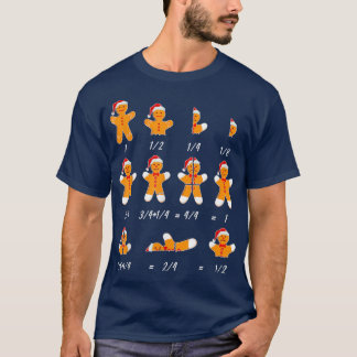 Funny Cookies Santa Hat Fractions Math Teacher Chr T Shirt