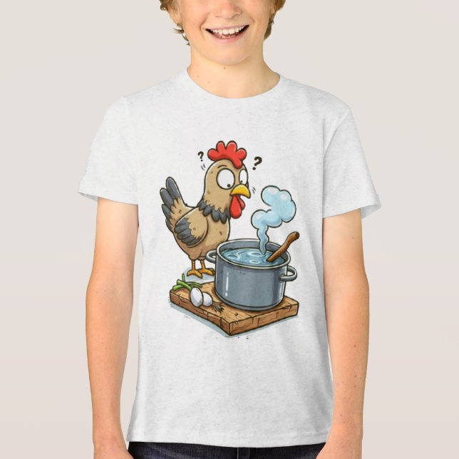 Funny Cooking Chicken Apron - Hen Skapar Soppa T Shirt (Framsida)