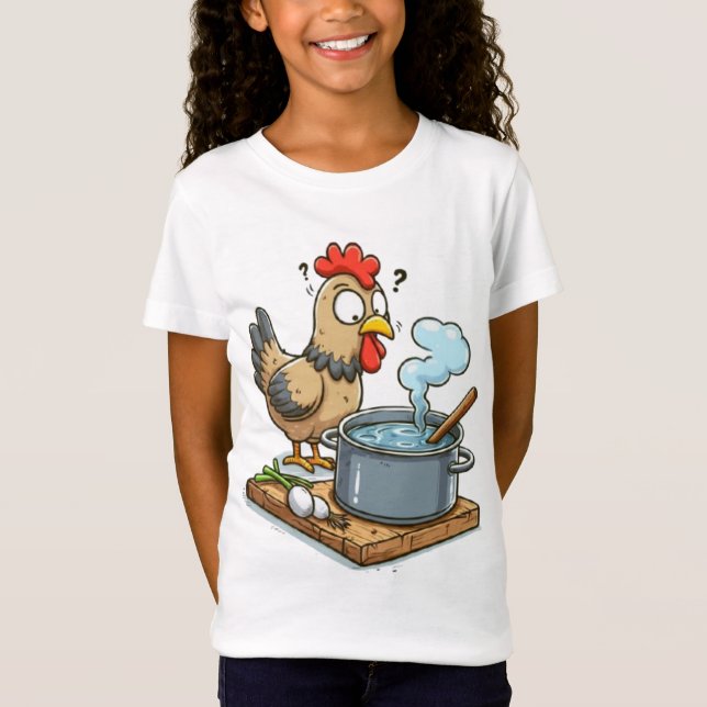 Funny Cooking Chicken Apron - Hen Skapar Soppa T Shirt (Framsida)
