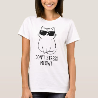 Funny Cool Cat with Sunglasses Graphic Urban Stree T Shirt