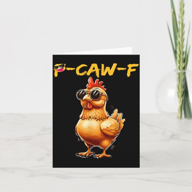 Funny Cool Chicken Sungles Caw F Humor For Men Wom Kort (Framsida)