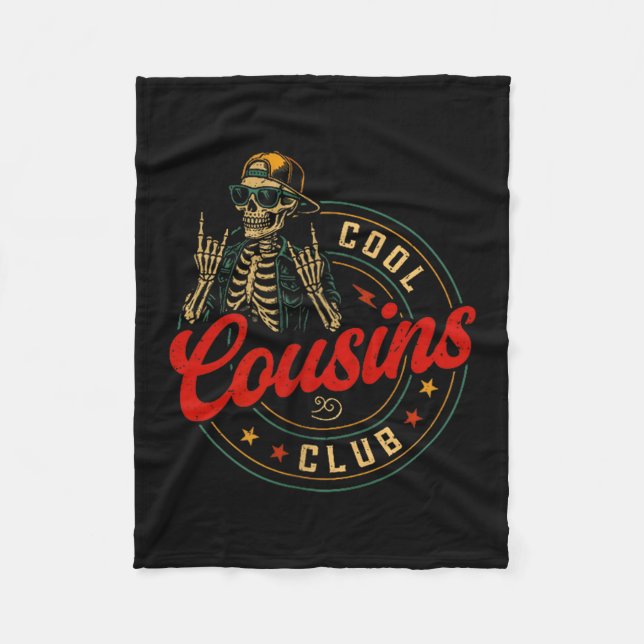 Funny Cool Cousins Club Shirt Cousin Crew Skeleton Fleecefilt (Framsidan)