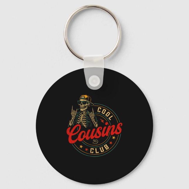 Funny Cool Cousins Club Shirt Cousin Crew Skeleton Nyckelring (Framsida)