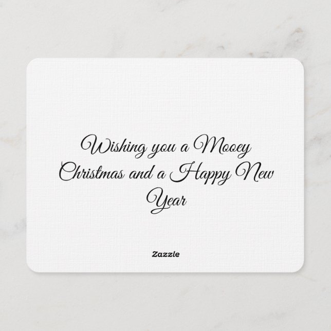 Funny Cool Cow Mooey Christmas Farm Holiday Humor Inbjudningar (Baksida)