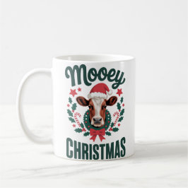 Funny Cool Cow Mooey Christmas Farm Holiday Humor Kaffemugg