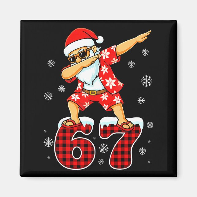 Funny Cool Dabbing Santa Hawaii 67 Meme Christmas  Magnet (Framsidan)