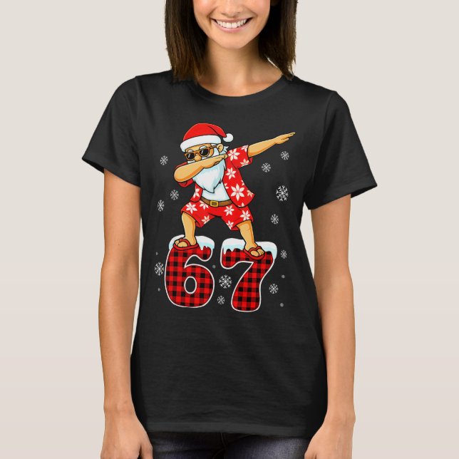 Funny Cool Dabbing Santa Hawaii 67 Meme Christmas  T Shirt (Framsida)