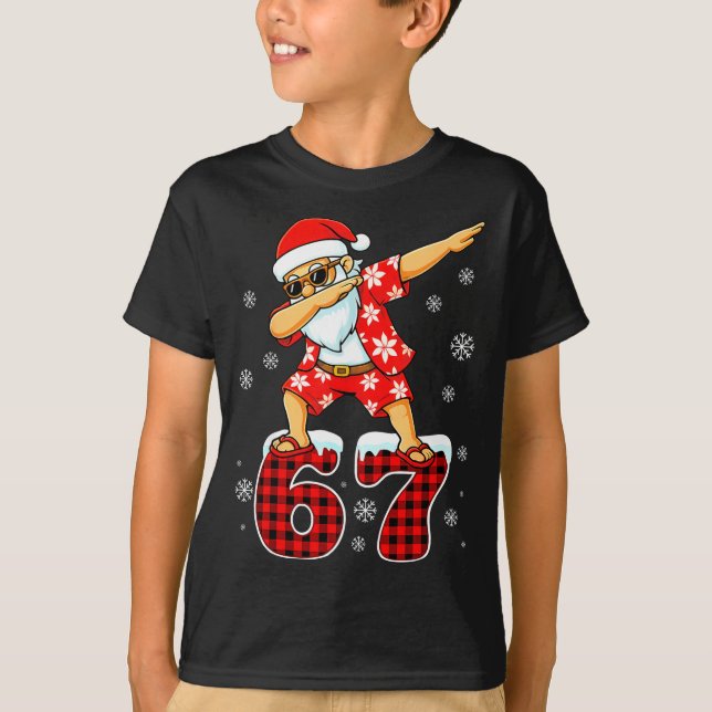 Funny Cool Dabbing Santa Hawaii 67 Meme Christmas  T Shirt (Framsida)