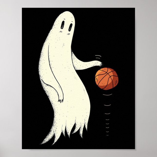 Funny Cool Ghost Dribbling Sketll - Halloween Sket Poster (Framsidan)