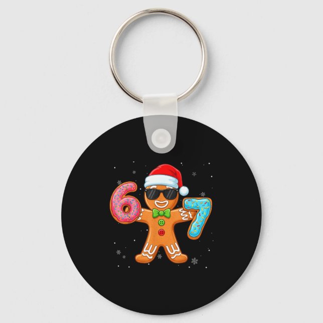 Funny Cool Gingerbread Six Seven 67 Ice Cream Drip Nyckelring (Framsida)