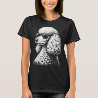 Funny Cool Poodle Sunglasses Art for Women Girls  T Shirt