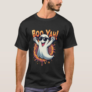 Funny Coola Boo Yah Booyah Rocking Ghost Spooky Bo T Shirt