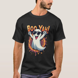 Funny Coola Boo Yah Booyah Rocking Ghost Spooky Bo T Shirt
