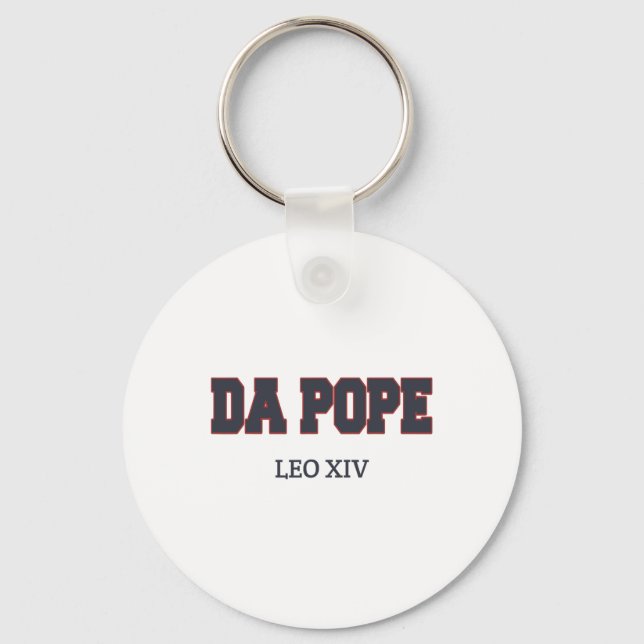 Funny Coola Da Pope Shirt Välsigna dig Pope Leo Xi Nyckelring (Framsida)