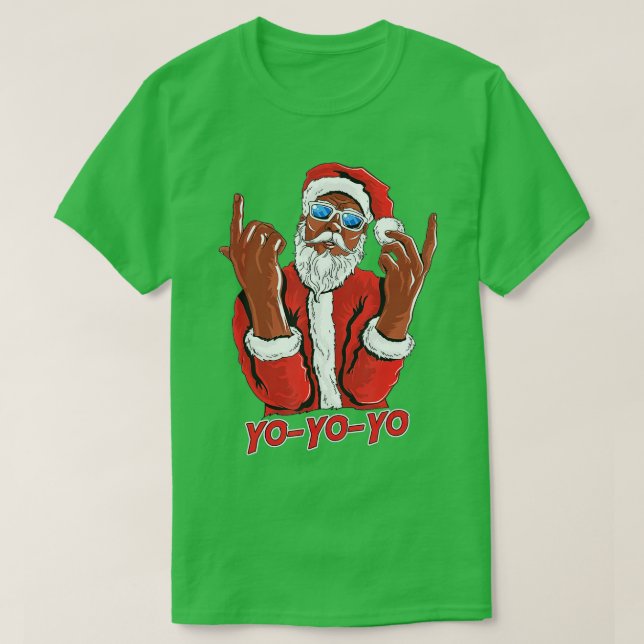Funny Coola Hip hop Santa Says Unyo T Shirt (Design framsida)
