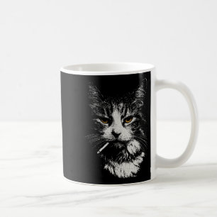 Funny Coola Katt Rökning Funny Meme Cigarette Cat  Kaffemugg