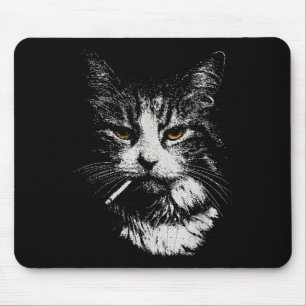 Funny Coola Katt Rökning Funny Meme Cigarette Cat Musmatta