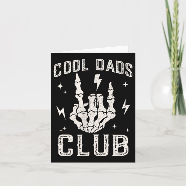 Funny Coola Pappor Klubb Retro Skeleton Pappa Kort (Framsida)