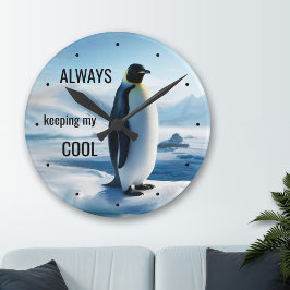 Funny Coola Penguin Ice Rund Klocka