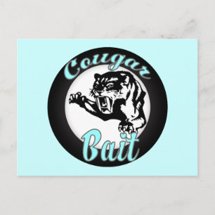Funny Coola Retro Cougar Bait Geeky Vykort