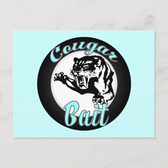 Funny Coola Retro Cougar Bait Geeky Vykort (Framsida)