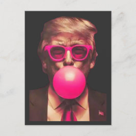 Funny Coola Trump Bubble Gum Rosa Vykort