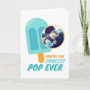 Funny Coolest Pop Pappa Pun Fars dag Photo Helgkort