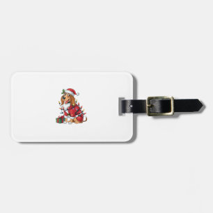Funny Coonhound Julafton Lighting Santa Coonhound Bagagebricka