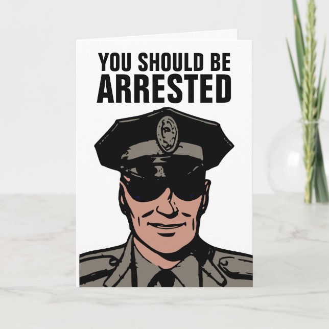 FUNNY COP POLICEMAN FÖDELSEDAGSKORT KORT (Framsida)