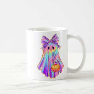 Funny Coquette Bow Ghost Pumpkin Halloween Soky Se Kaffemugg