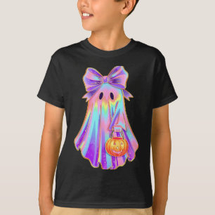Funny Coquette Bow Ghost Pumpkin Halloween Soky Se T Shirt