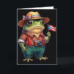 Funny Coqui Frog Puerto Rico Flag Taino Boricua Hi Kort<br><div class="desc">Funny Coqui Frog Puerto Rico Flag Taino Boricua Hispanic</div>