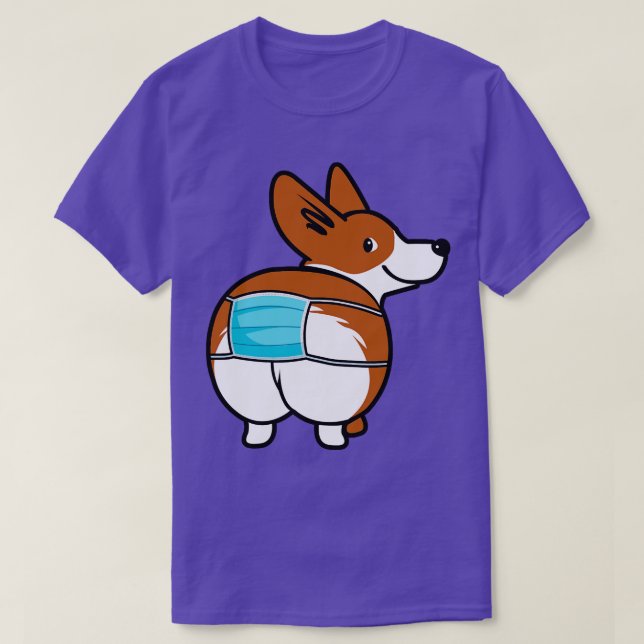 Funny Corgi Ansikte Mask T Shirt (Design framsida)