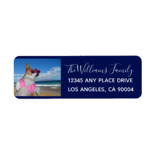Funny Corgi Beach Bikini Returadress Etikett