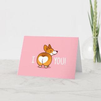 Funny Corgi Butt Valentine Day Card Helgkort