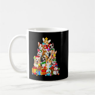 Funny Corgi Christmas Tree Lights Puppy Corgi Dog  Kaffemugg
