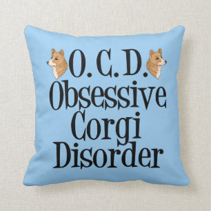 Funny Corgi Cute Blue Kudde