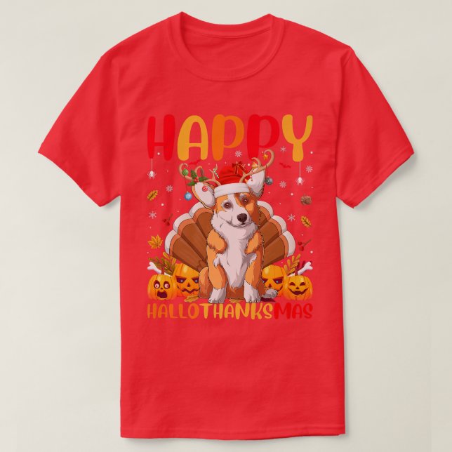 Funny Corgi Dog Lover Happy Corgi Hellothanksmas-1 T Shirt (Design framsida)