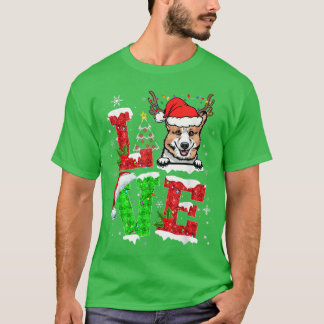 Funny Corgi Dog Tree Christmas Lights Xmas Pajama T Shirt