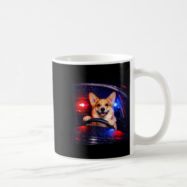Funny corgi driving meme dog driving a car  kaffemugg (Höger)