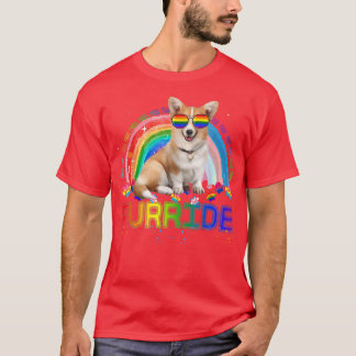 Funny Corgi Gay PrideRainbow Sunglasses LGBTQ T Shirt