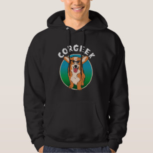 Funny Corgi Geek Corgeek Bok Design Graphic 30 Hoodie