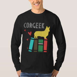 Funny Corgi Geek Corgeek Bok Design Skriv ut T Shirt