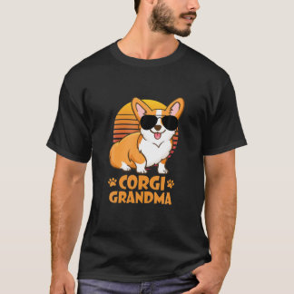 Funny Corgi Grandma Vintage Retro Hund älskare T Shirt