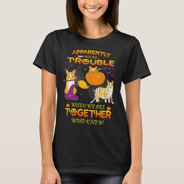 Funny Corgi Halloween Costume 919 T Shirt (Framsida)