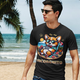 Funny Corgi Hund Incorgnito Poker T Shirt
